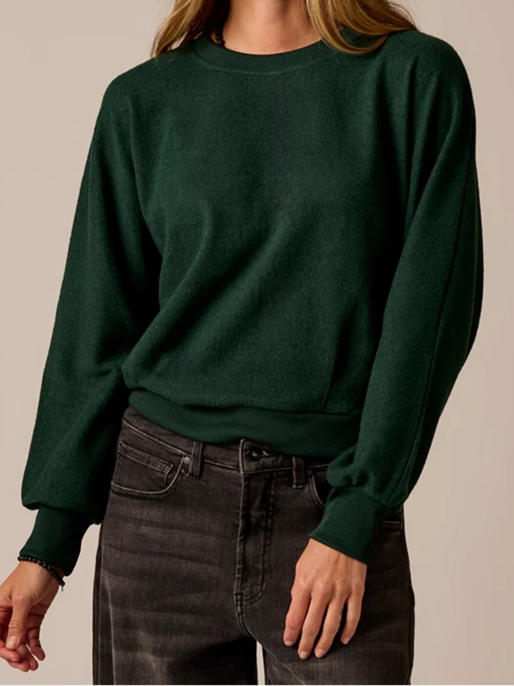 Carve Designs Deep Green Anneke Dolman Crewneck Sweater NWT